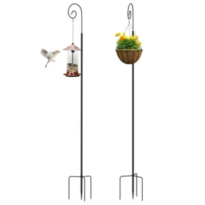 2er-Set Schäferstock Gartenstab Laternenstab Hirtenhaken Gartendeko Metall 190cm - Bild 1 von 12