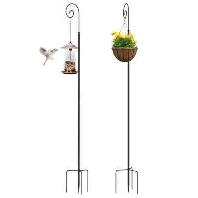 2er-Set Schäferstock Gartenstab Laternenstab Hirtenhaken Gartendeko Metall 190cm - Bild 1 von 4