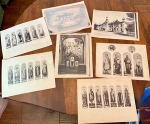 Orthodox Saint & Church Art Prints Lot – Cyrillic Notes – Slavic Iconography - Picture 1 of 8