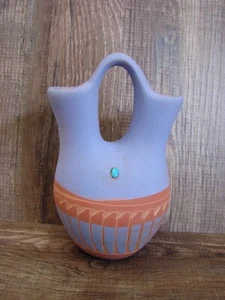 Small Navajo Indian Hand Etched Wedding Vase Signed by Millissa C. - Picture 1 of 7