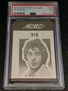 PSA 7 Al Pacino 1987 Motto Trivia Game Trading Card Scarface The Godfather Actor - Picture 1 of 2