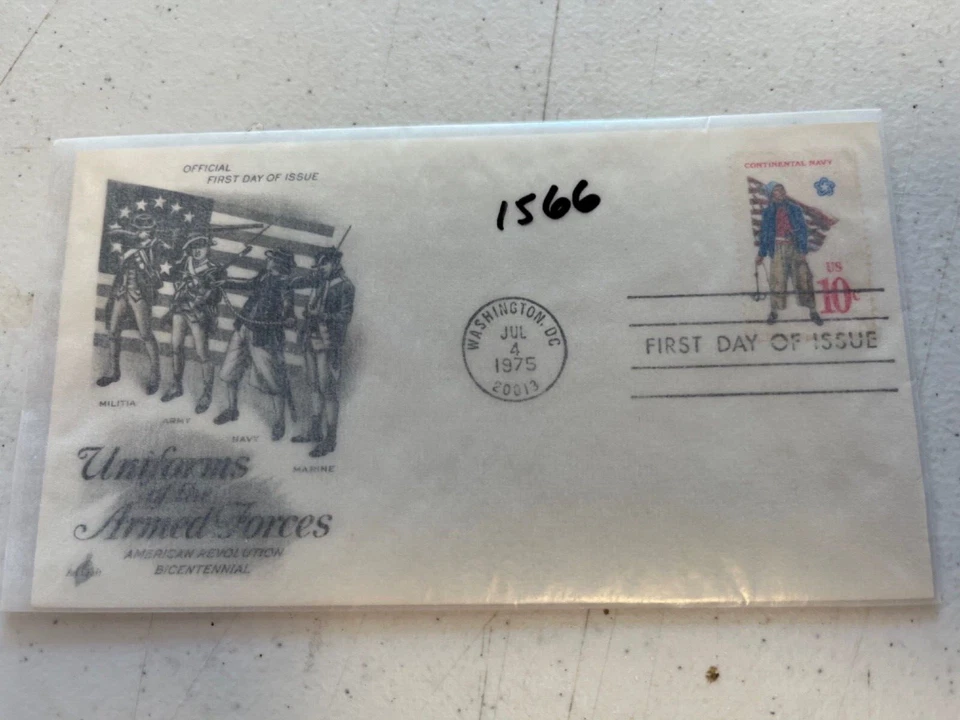 U. S. Stamp FDC # 1566 - Militia Services - ArtCraft cachet- comb. shipping - Image 1 of 1