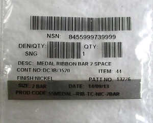 British Full Size:"2-SPACE MEDAL RIBBON BAR" (Firmin Make, in Unopened packet) - Picture 1 of 3