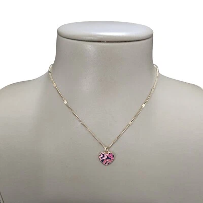 Vera Bradley Women's Short Enamel Heart Necklace Gold Plated Katalina Pink NWT - Image 1 of 4