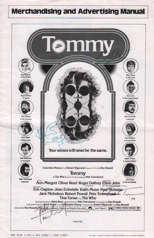 Keith Moon Pete Townshend Tina Turner Eric Clapton Signed Press Book for Tommy Cover