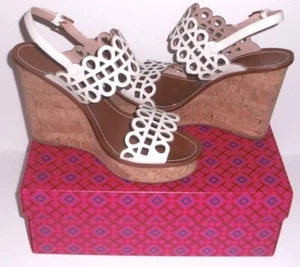 NIB Tory Burch Nori 115MM Leather Wedge Sandal Shoes 10 - Picture 1 of 10