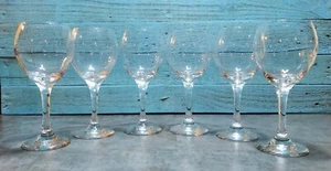 Nice Set of 6 Clear Glass Libbey Vina Red Wine Glasses 3" x 7.5" FREE SHIPPING - Picture 1 of 4