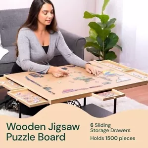 NEW 1500 Piece Jigsaw Puzzle Board - Drawers and Cover Sturdy STORAGE - Picture 1 of 3