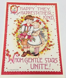 Vintage Mary Engelbreit Greeting Card Whom Gentle Stars Unite Engagement Couple - Bild 1 von 3