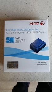 Genuine Xerox 108R00985 Cyan Cartridge-Free ColorQube 8870 / 8880 Ink 6 Pack - Picture 1 of 3