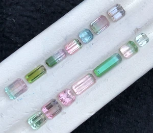 9.70 CT Natural Faceted Cut Multi color Tourmaline Gemstone Origin Afghanistan - Picture 1 of 17