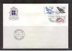 Iceland B82 FDC 1981 3v Fauna Birds Raven Wren Golden plover - Picture 1 of 1