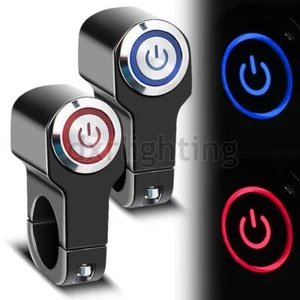 Momentary Button LED Motorcycle ATV Horn Power Start Switch 22mm Handlebar 7/8" - Picture 1 of 18