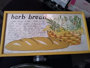 Vintage 1969 Jacque Pati Framed Print Homemade Herb Bread Recipe - Picture 1 of 4