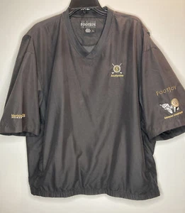 Footjoy FJ Golf Poliestere Manica Corta Grande Pullover Giacca a Vento Nero Pioggia - Foto 1 di 8