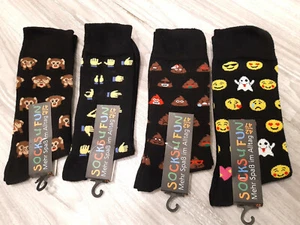 Fun Spaß Socken Strümpfe mit Emoji s  Herren 36 - 41 42 - 47 ohne Gummi - Bild 1 von 1