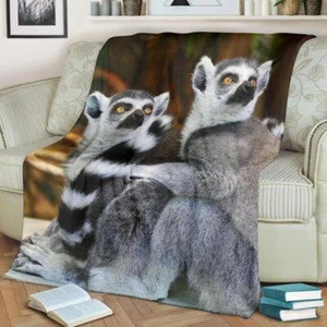 Lemurs Blanket Throw Fleece Cozy Couch Sofa Plush Bedding Gift - Picture 1 of 6