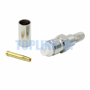 10x FME Female Jack Crimp RF Connector for LMR195 RG58 RG400 RG142 Coax Cable - Zdjęcie 1 z 4