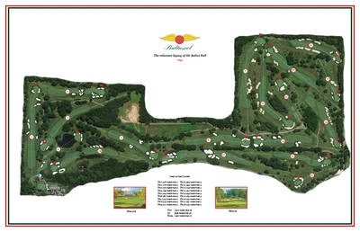 BALTUSROL - Impresión de mapas de campos de golf vintage (30"x18") Foto 1 de 2