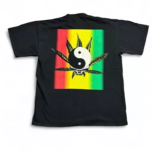 Vintage 90s Grateful Dead T-Shirt Men’s XL Black Yin Yang Marijuana Skull Weed - Picture 1 of 9