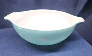 Vintage 1950's Pyrex USA "Balloon" #444 Cinderella Bowl 4 Qt. Turquoise EUC - Picture 1 of 7