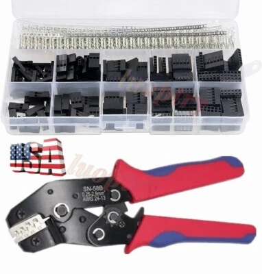 620Pcs 2.54mm Pitch Pin Plug Housing Connector Dupont Male Female Crimp Pins Kit