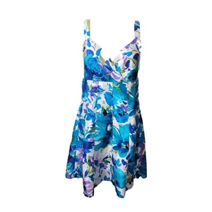 R&K Original Women's Midi Fit & Flare Sweetheart Neck Floral Dresd Size 16 - Picture 1 of 8