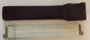 Vintage slide rule and ruler case leather Versalog 1460 Frederick Post Hemmi Rul - Picture 1 of 20