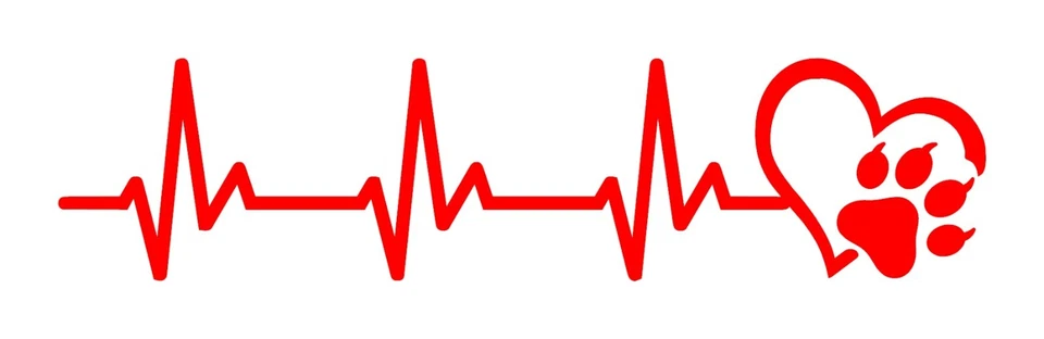 Calcomanía pegatina Heart Beat pata de gato pulso vida troquelada latido del corazón gatito gato amante Foto 1 de 1