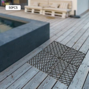 50PCS Black Drainage Tiles Floor Tiles Outdoor Interlocking Tiles 12x12x0.5 In - Picture 1 of 14