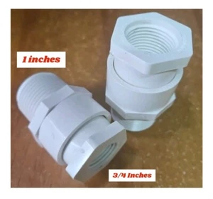 PVC 1" MALE THREADED X 3/4" FEMALE NPT Hex Reducer Pipe Thread Bushing Adapter - Picture 1 of 6