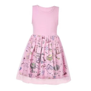 Girl Dress Casual Sleeveless Tutu Tulle Sundress for School 4-5T Back to School - Picture 1 of 7