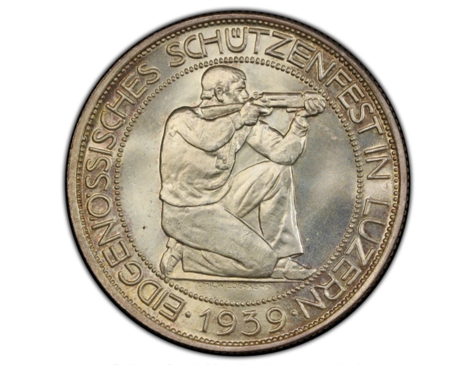 Switzerland - 1939 B - "Luzern Shooting Festival" - PCGS MS65 - BEAUTIFUL GEM! - Image 1 of 4