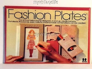 TOMY FASHION PLATES  Fridge MAGNET  2" x 3" art NOSTALGIC VINTAGE - Picture 1 of 1