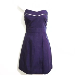 Lark & Wolff Urban Outfitters Dress Size Medium Cotton Blue Pullon Strapless - Picture 1 of 6
