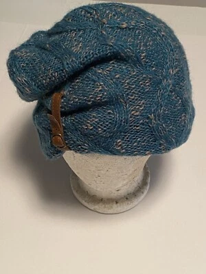 MICHAEL STARS дизайнер хлопок смесь сутулиться Beanie шляпа крышка один размер бирюзовый - Изображение 1 из 4