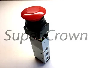 Pneumatisches mechanisches Ventil MV-10D 5 Anschlüsse 2 Positionen rot flach Druckknopf - Bild 1 von 3