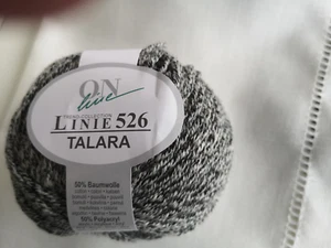 Neu! Linie 526 TALARA  Fb. 8 schwarz-weiß-meliert - ONline - 50g Knäuel -BW/Poly - Bild 1 von 5