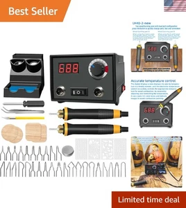 Holzbrennset Pyrographie Stift Set Digital Temp einstellbar 2 Spitzen 30 Düsen - Bild 1 von 9