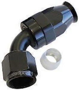 Aeroflow AF208-03DBLK Alloy 60 Deg Hose End -3AN Black Swivel Nut Suit Teflon - Picture 1 of 4