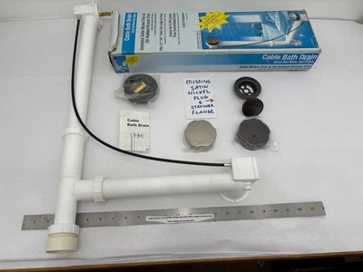 Watts Cable Bath Drain - Fits 12"-24" from Ledge to Floor - Incomplete, READ! - Image 1 of 4