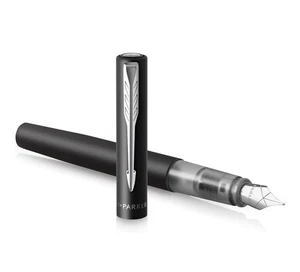 Cartuccia PARKER Vector XL nero finitura metallizzata ottone pennino medio blu e nero - Foto 1 di 4