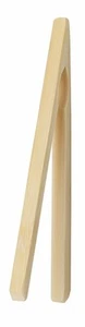 HIC 6.5" Natural Bamboo Toast Tongs - Bacon Bread Bagel Toaster Tong - Picture 1 of 2