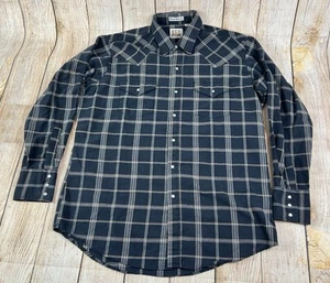 Mens Western Ely Cattleman Pearl Snap Button Rodeo Shirt Size Large - Picture 1 of 4