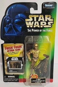 1997 Star Wars Power of the Force C-3PO w/ Net Freeze Frame Slide Action Figure - Picture 1 of 4
