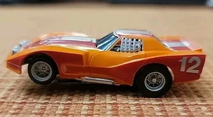 Vtg AFX Aurora 1954 Corvette GT FlameThrower #12 Orange Red Slot Car - Picture 1 of 6