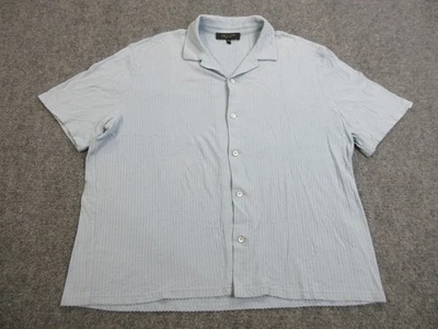 Rag & Bone Shirt Mens XL Light Blue Seersucker Button Up Camp Collar Casual - Image 1 of 4