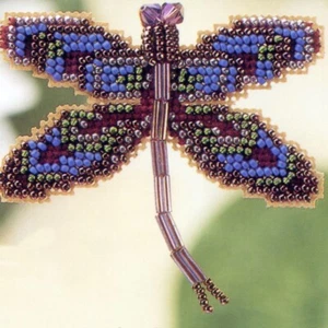Royal Mauve Dragonfly Bead Ornament Kit Mill Hill 2000 Spring Ramo - Imagen 1 de 3