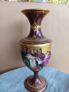 Antique 14" Royal Vienna Hand Painted Vase Signed C Forster 1890's - Picture 1 of 10