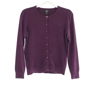 Talbots Cardigan Womens M Plum Classic Timeless Old Money Elevated Basic Capsule - Picture 1 of 12